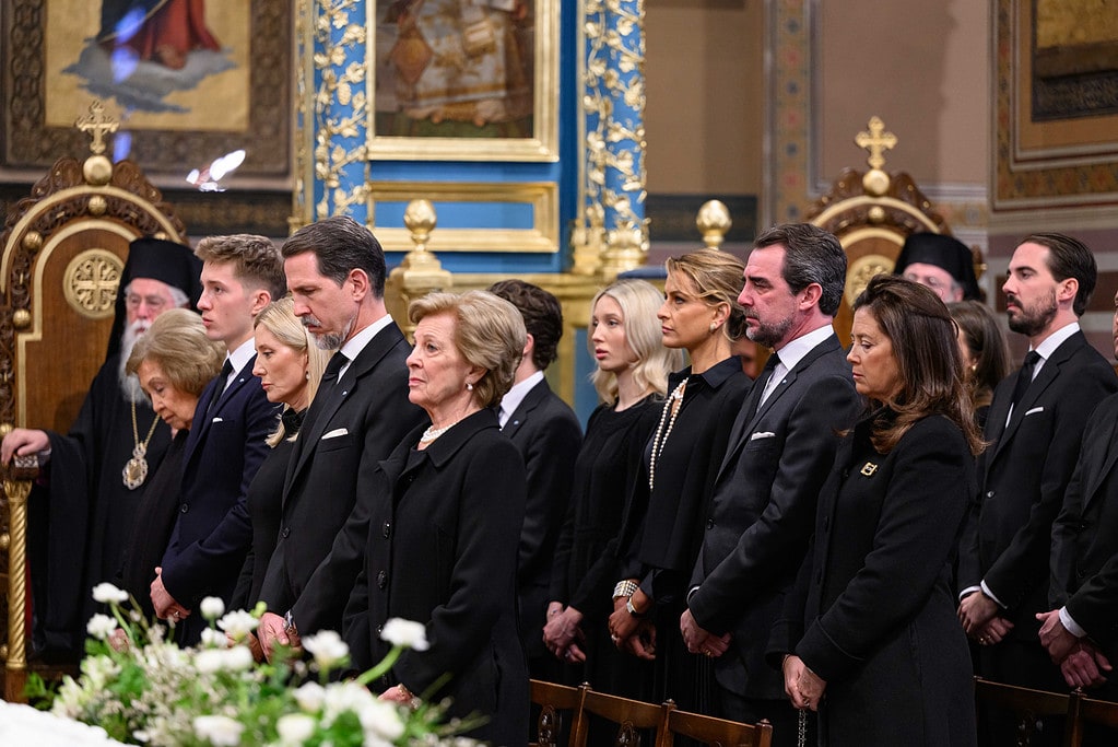 La reina Sofía en el funeral de su hermano Constantino