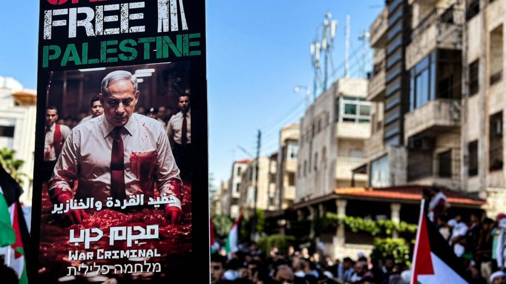 Manifestación a favor de Palestina en Amán, capital de Jordania.