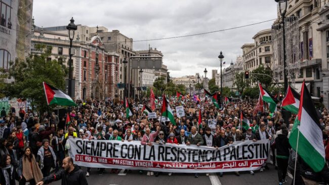 Miles de personas se manifiestan en Madrid en apoyo a Palestina y para pedir el fin de la guerra