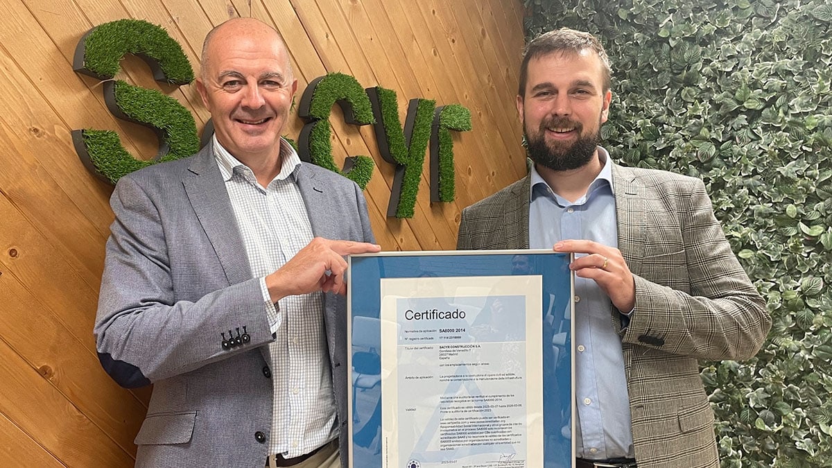 Sacyr recibe de TÜV Rheinland una certificación por la «protección a los derechos laborales»