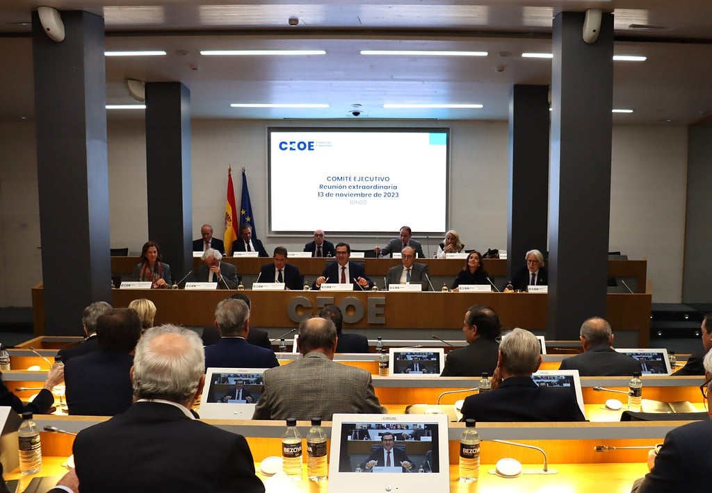 Comité Extraordinario de la CEOE, realizado este lunes en Madrid, donde los empresarios criticaron los pactos de Sánchez.
