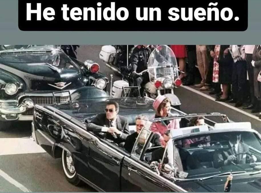 Un cargo del PP de Lleida difunde un montaje de Sánchez en el coche donde murió Kennedy
