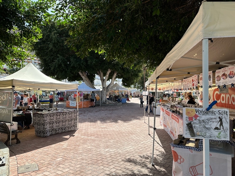 Puestos del Mercado Agrícola de Puerto Rico en el municipio de Mogán, Gran Canaria. 
Turismo de Mogán.