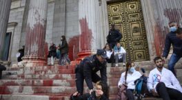 La Fiscalía pide 21 meses de cárcel para los activistas que tiraron pintura contra el Congreso