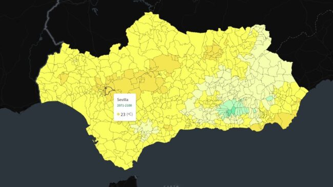 Andalucía publica un mapa sobre el aumento histórico de temperaturas en sus municipios