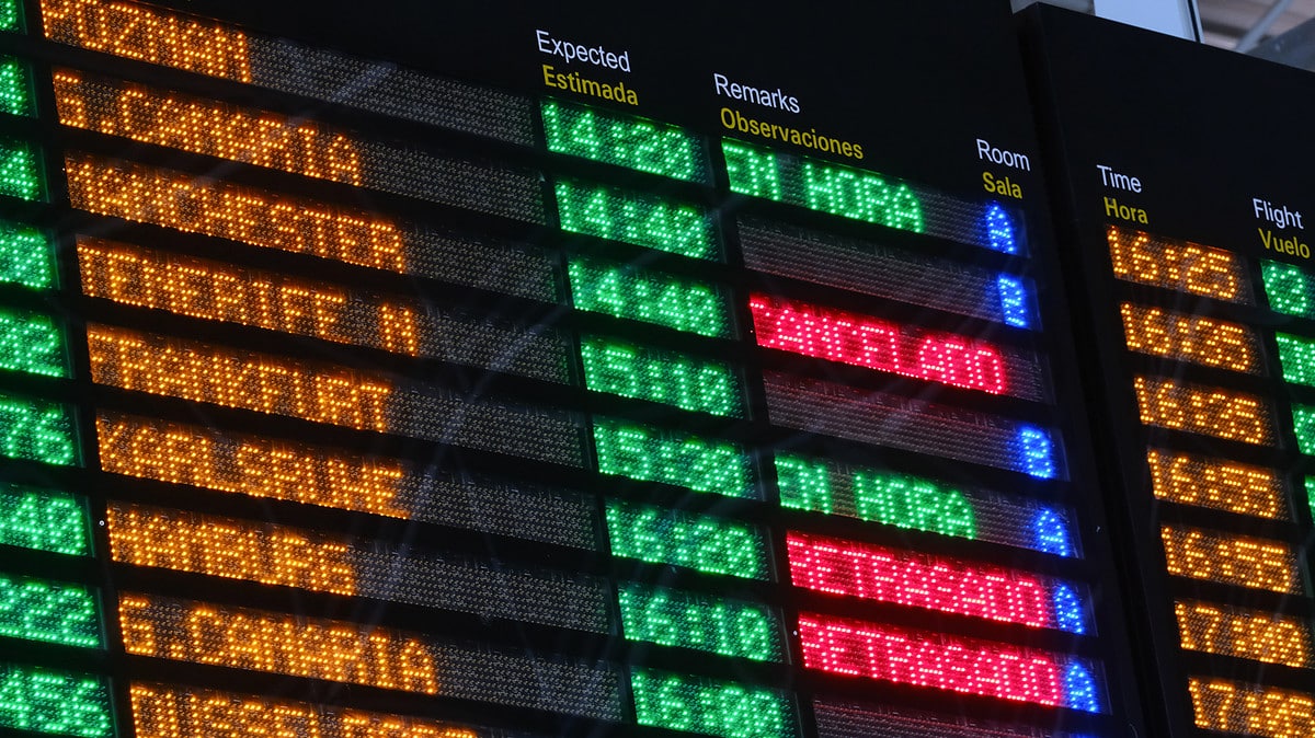Uno de cada cuatro vuelos en España no llega puntual a su destino