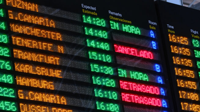 Uno de cada cuatro vuelos en España no llega puntual a su destino
