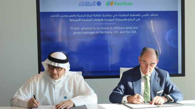 Iberdrola y Masdar invertirán hasta 15.000 millones en eólica marina e hidrógeno verde