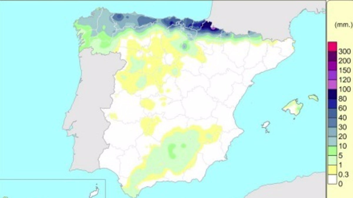 Las lluvias acumuladas en España en el año hidrológico superan en un 3% el valor normal