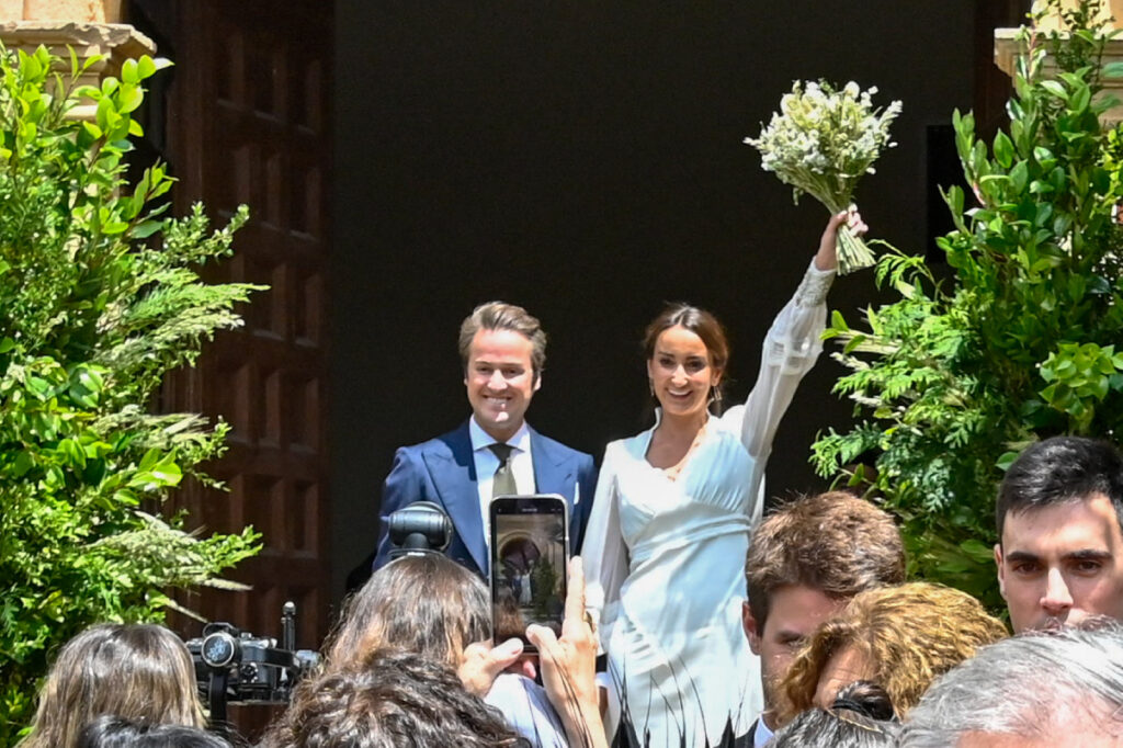 Lucía Pombo y Álvaro López Huertas el día de su boda