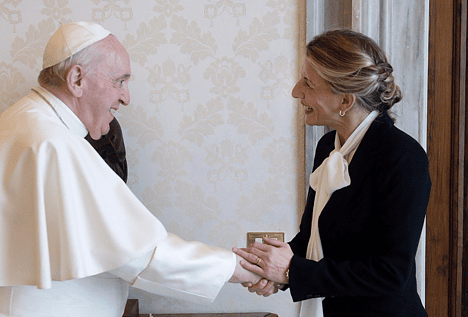 Yolanda Díaz se volverá a reunir con el Papa el próximo 2 de febrero