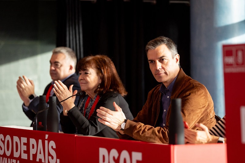 Pedro Sánchez en un Congreso del PSOE
