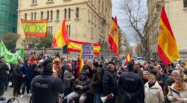 Un centenar de manifestantes apoyan a Ortega Smith frente Ayuntamiento de Madrid
