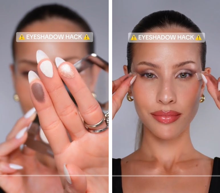 Sistema de maquillaje de los tres dedos. (Fuente: TikTok)