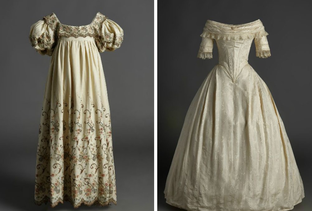 Vestidos del siglo XIX. (Fuente: Museo del Traje)