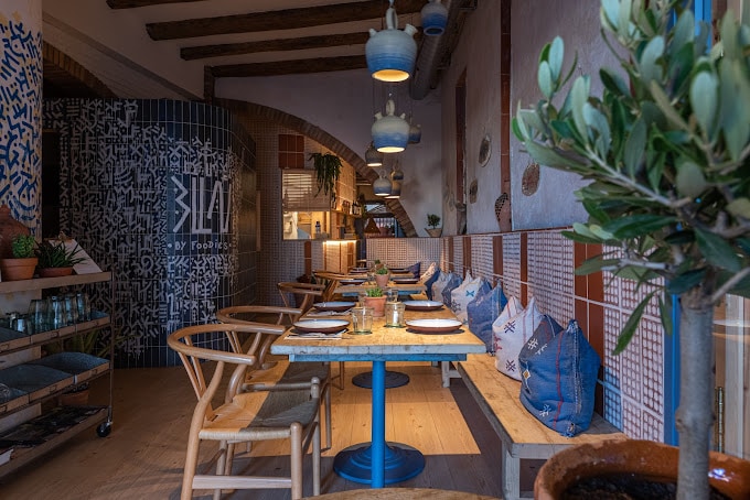 Sala del restaurante Blau by Foodies, San Cugat del Vallés. 
Restaurant Blau by Foodies