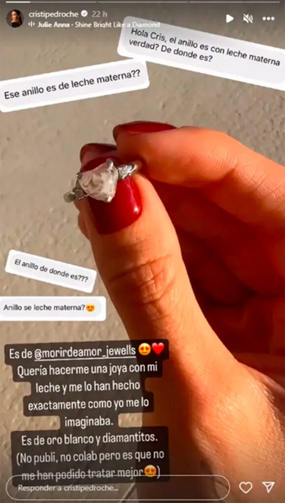 Cristina Pedroche se ha hecho un anillo de leche. 