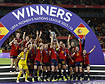 La fiesta de la selección española femenina tras conquistar la Liga de Naciones