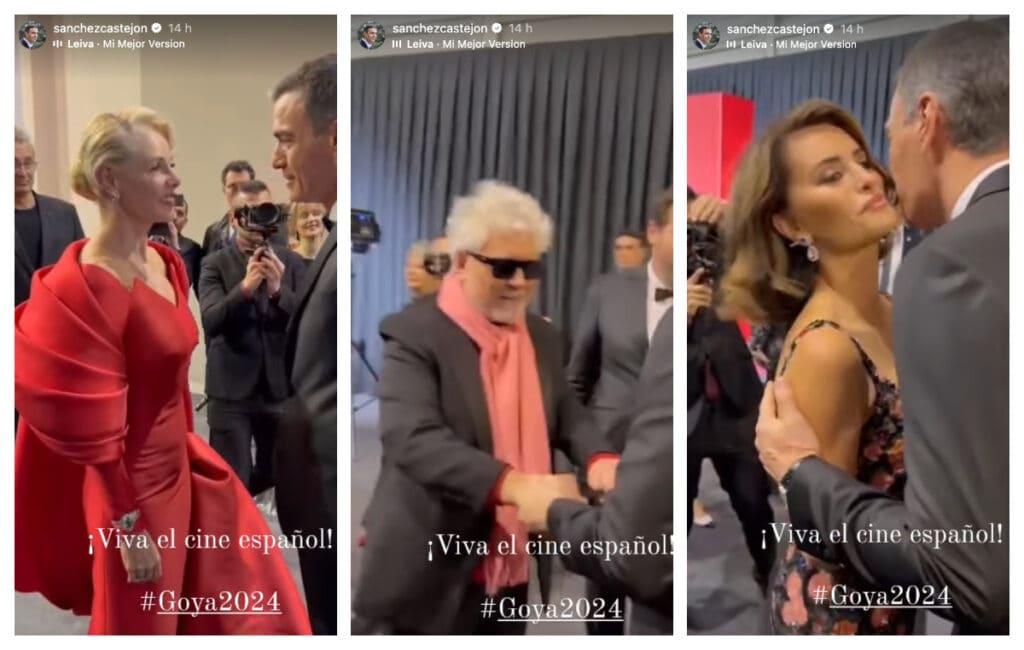 Capturas del vídeo en cuestión en el Instagram de Pedro Sánchez