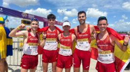 El equipo español de atletismo masculino, campeón del mundo de 20 kilómetros marcha