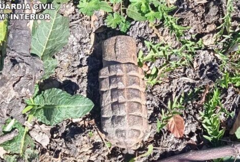 Desactivada una granada de mano de la Guerra Civil encontrada en Campillejo (Guadalajara)