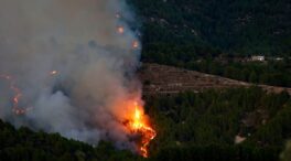 Continúa activo el incendio declarado en la Sierra de Alicante: 800 hectáreas quemadas