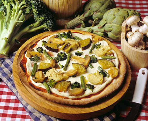 Pizza vegetal. 
iStock