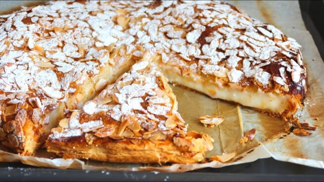 Esta tarta de almendras, crema pastelera y hojaldre es el símbolo de la repostería vasca