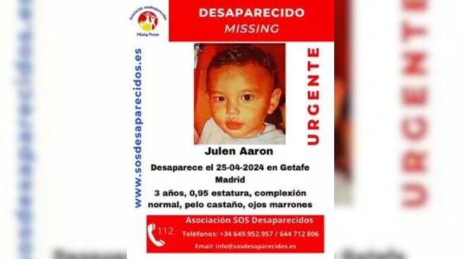 Denuncian la desaparición de un niño de tres años en Getafe (Madrid) desde hace un mes