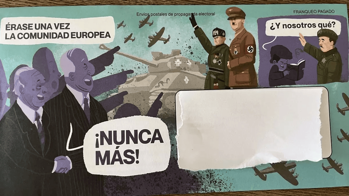 Podemos incluye viñetas de Hitler y Franco en su propaganda electoral de las europeas