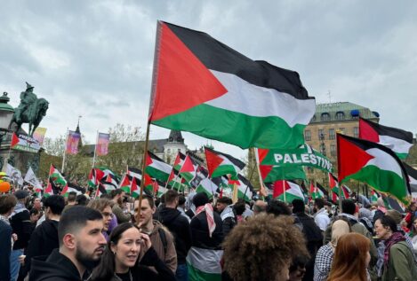 Protestas en Malmö (Suecia) a favor del boicot a Eurovisión por la participación de Israel