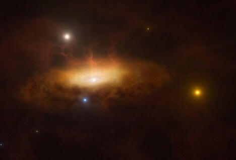 Observan el despertar del gigantesco agujero negro de una galaxia