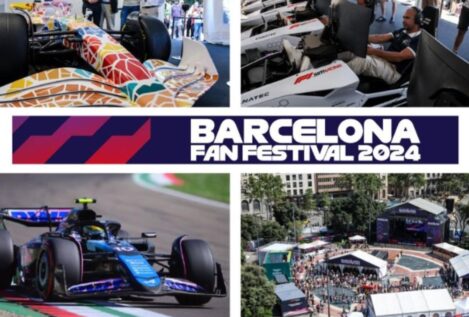 Expectación entre los aficionados del motor por la exhibición de coches de F1 en Barcelona