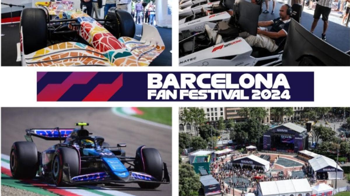 Expectación entre los aficionados del motor por la exhibición de coches de F1 en Barcelona