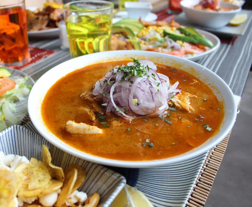 Una de las sopas del restaurante ecuatoriano Perla del Pacífico, Madrid. 
Perla del Pacífico