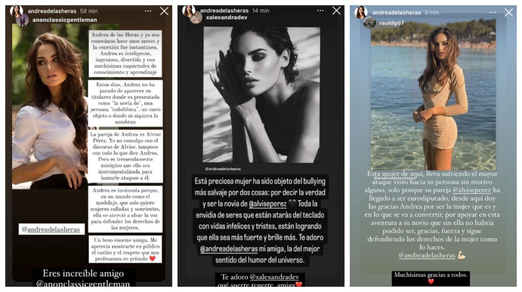 Andrea de las Heras se pronuncia en Instagram