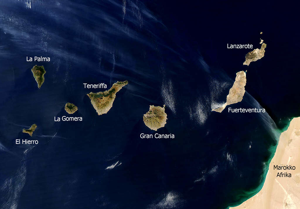 Vista aérea del archipiélago de las Islas Canarias. 
Unsplash
