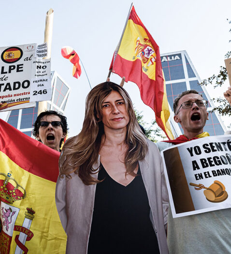 Así han sido las protestas contra Begoña Gómez en los juzgados de Plaza Castilla