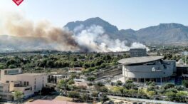 Un incendio forestal en Benidorm obliga a cortar la luz y el tráfico en la AP-7