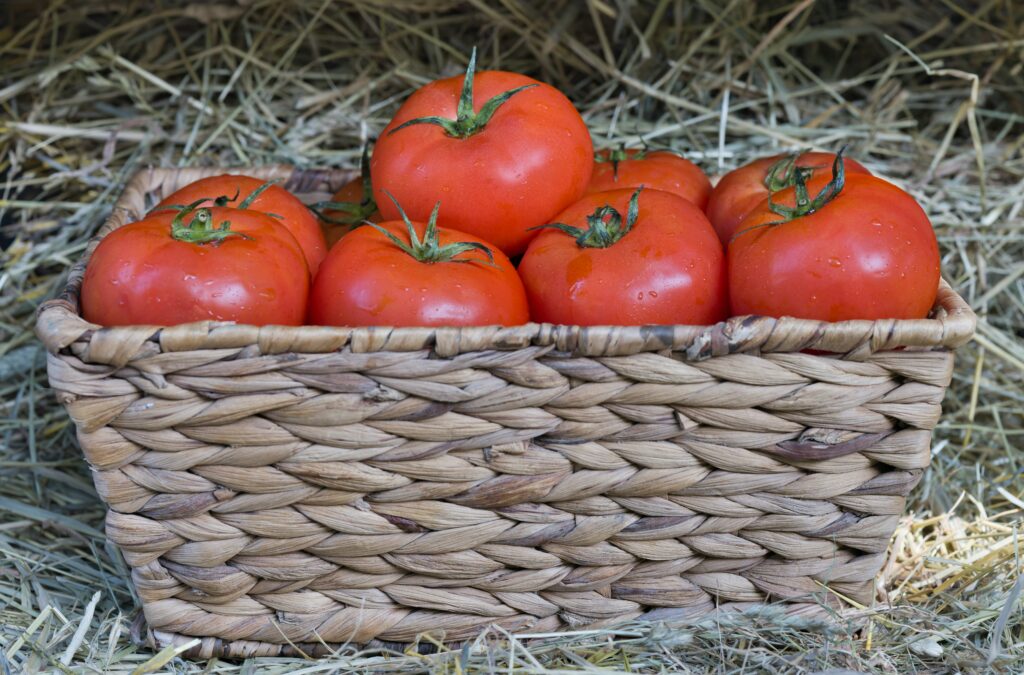 Cesta con tomates. 
Loren Biser Unsplash