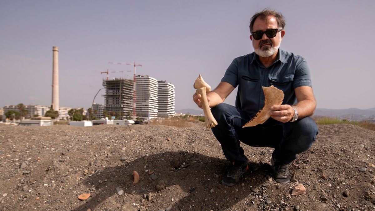 Un vecino de Málaga halla cientos de restos prehistóricos en unos montículos en la playa