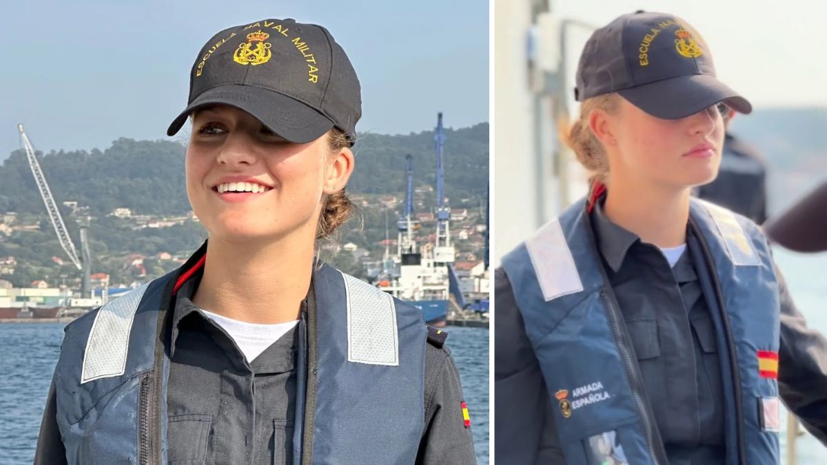 La princesa realiza sus primeras maniobras en el mar en una lancha de instrucción