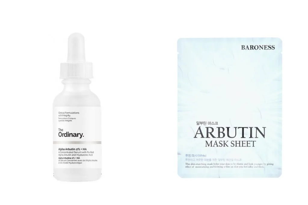 THE ORDINARY Sérum con alfa arbutina y ácido hialurónico (PVP: 12.70€) // BARONESS Mascarilla facial (PVP: 1€, de venta en Primor)