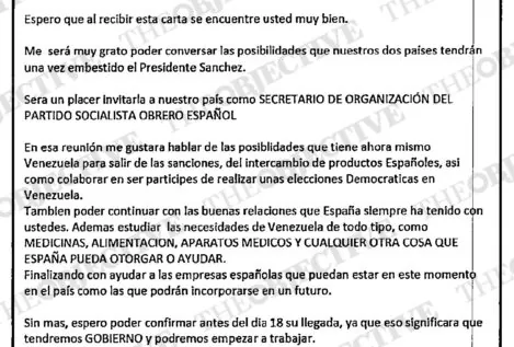 La UCO encuentra la carta de invitación de Ábalos a Delcy a Barajas desvelada por TO