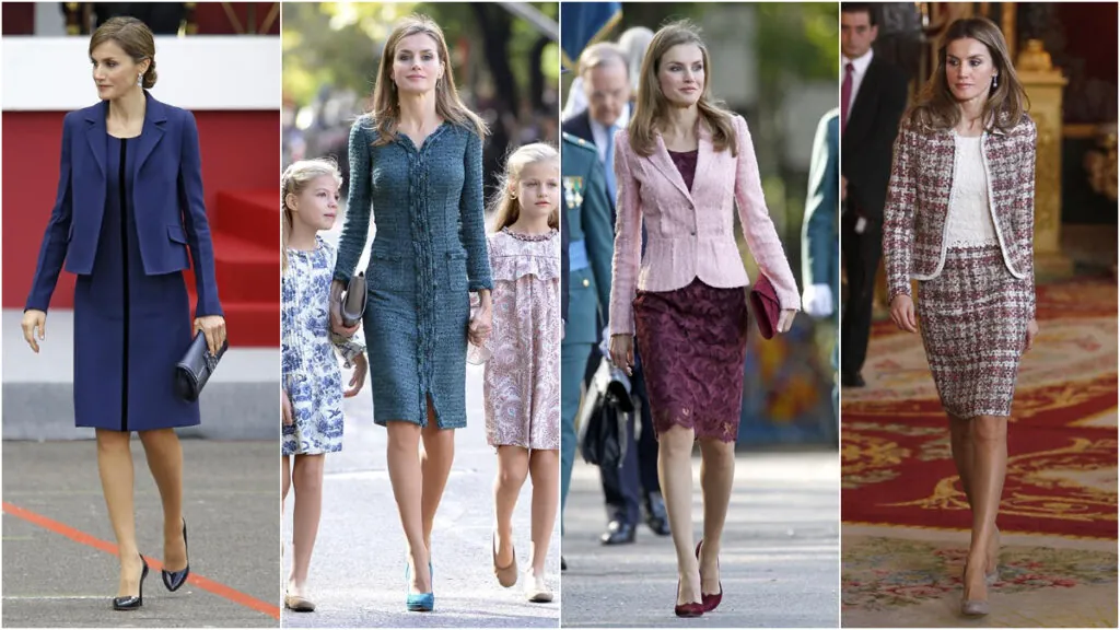 La reina Letizia el 12 de octubre de 2015, 2014, 2013 y 2012. Gtres