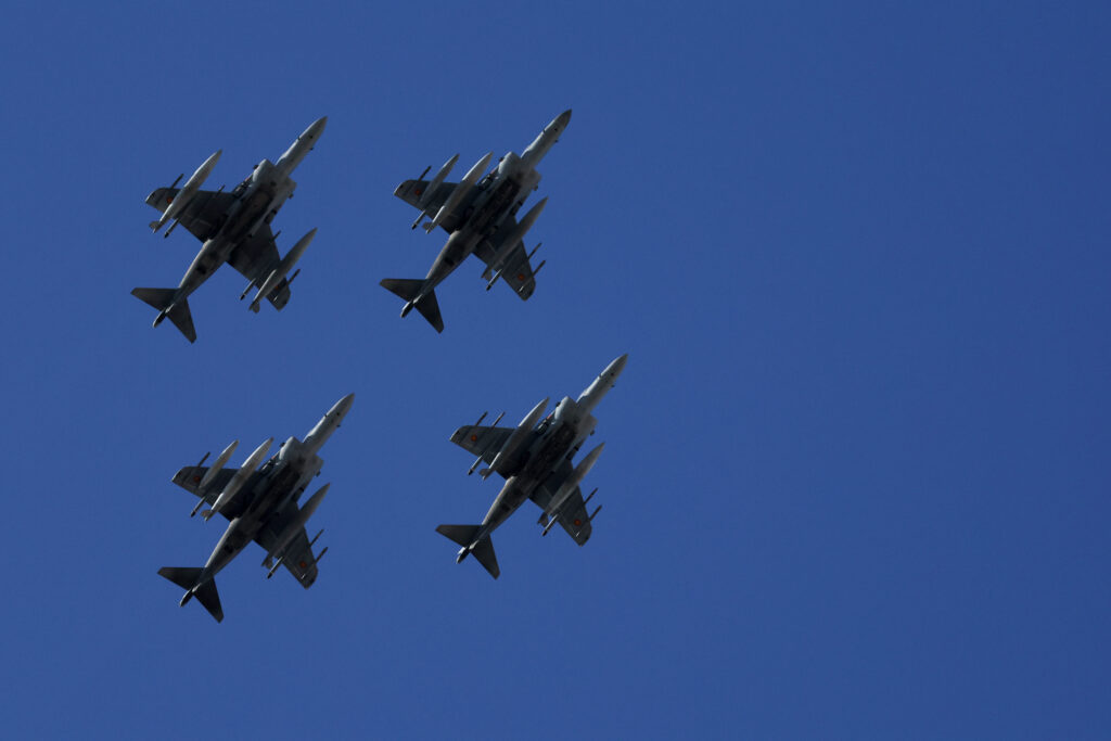 Aviones del Ejército de Aire durante los ensayos del desfile. 
Eduardo Parra, Europa Press