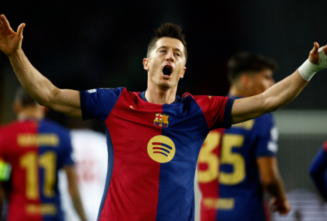 Un Lewandowski centenario da la victoria al Barça frente al Brest en Champions