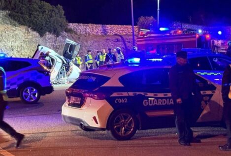 Mueren seis personas, cuatro de ellos menores, en un accidente de tráfico en Menorca