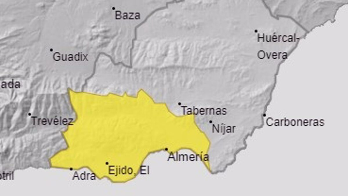 La Aemet eleva a alerta naranja el aviso por lluvias y tormentas en Almería