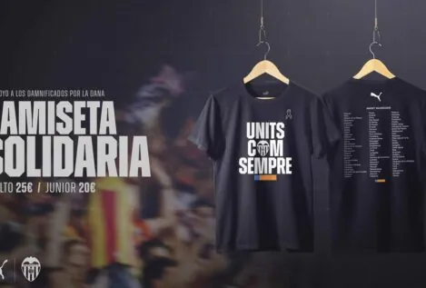 El Valencia CF presenta una camiseta solidaria en apoyo a los damnificados por el temporal